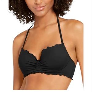 NWT! Sundazed Black Scalloped Bikini Top, S…